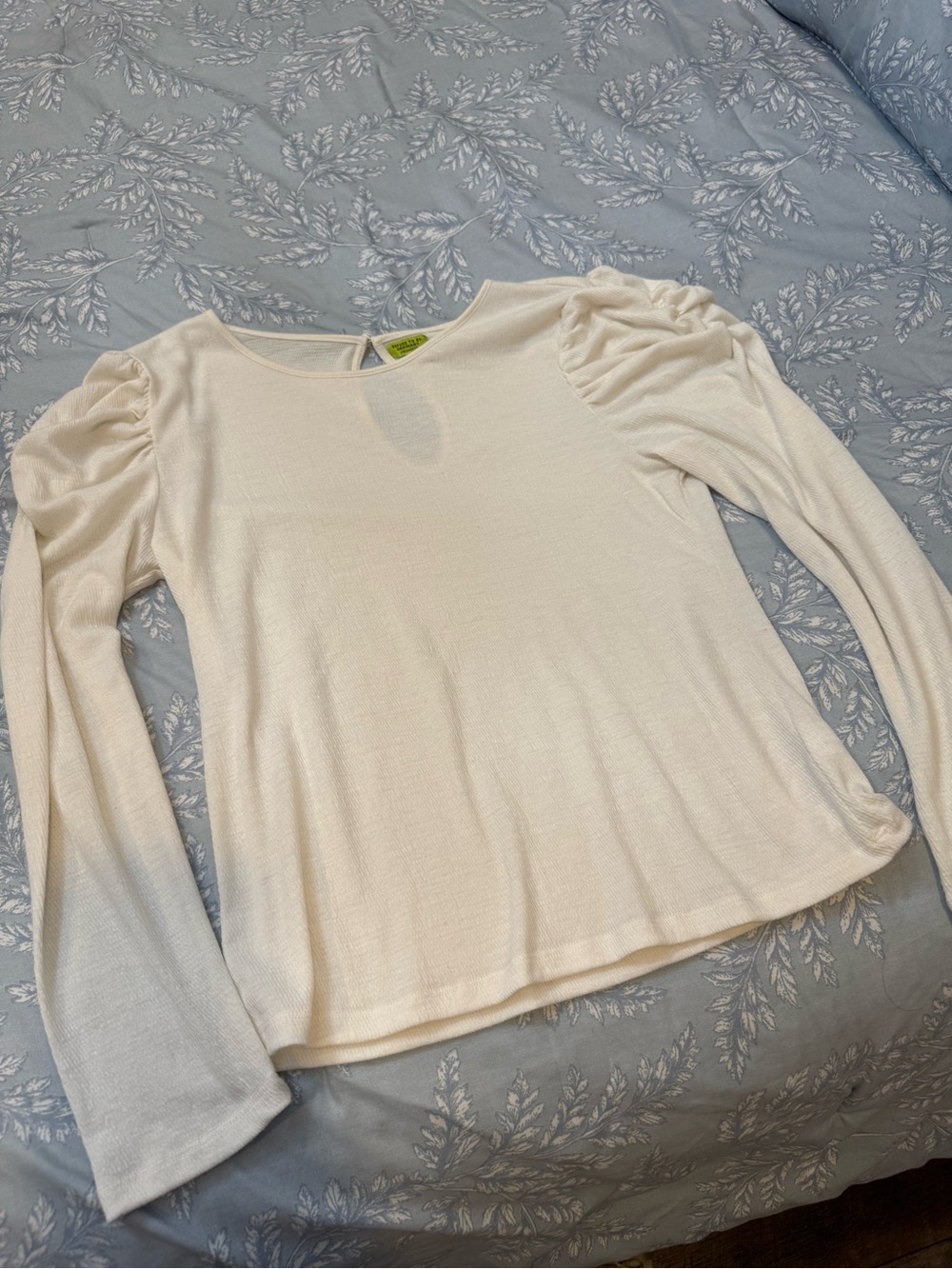 Stella & Dot Cream Puff-Sleeve Long Sleeve Top